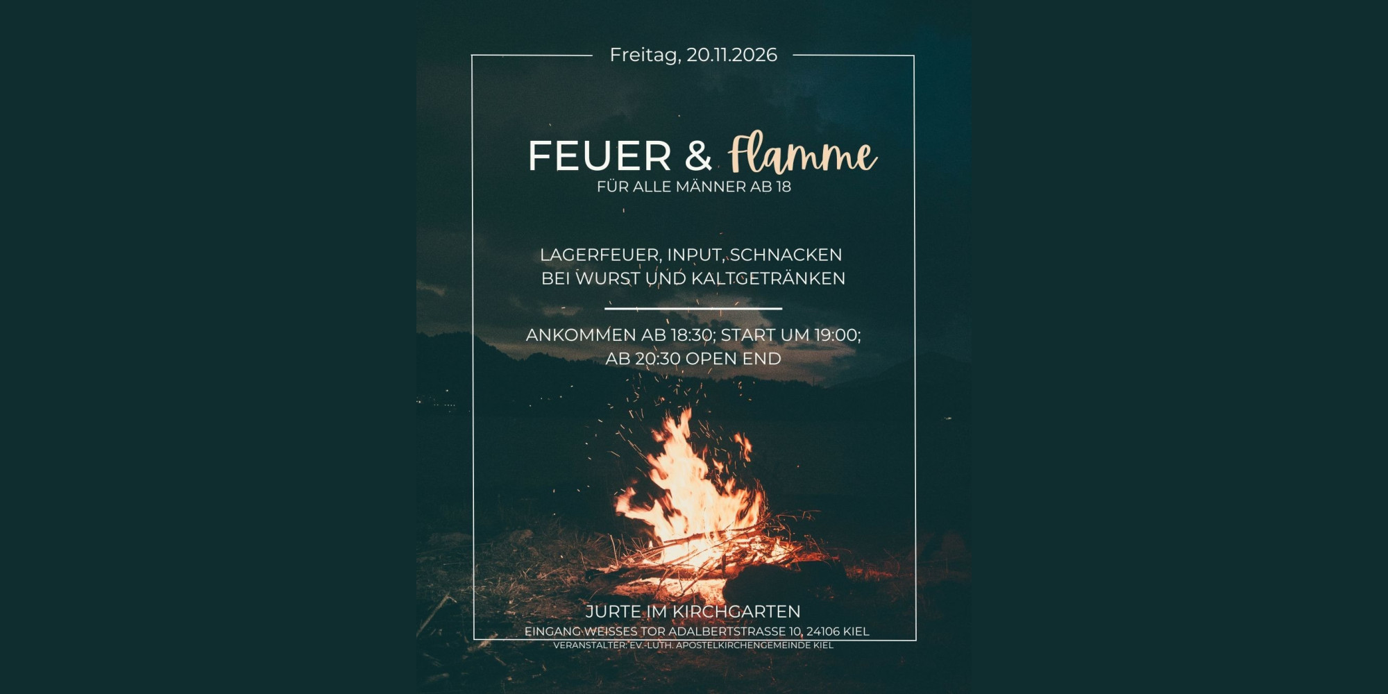 Feuer und Flamme – Einladung zum Männerabend am 20. November 2026